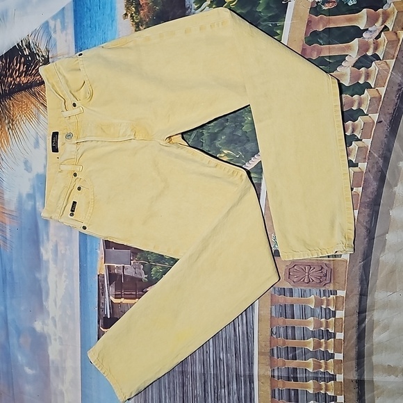 Polo‎ Ralph Lauren Callen High Rise Slim Banana Yellow Jeans Size 27 - Picture 1 of 11